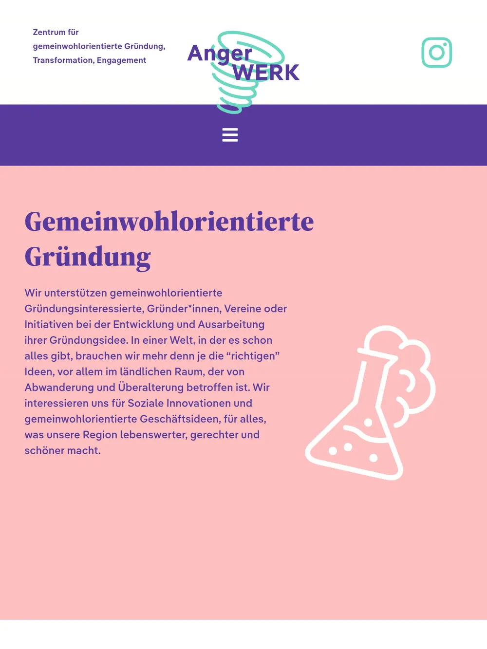 AngerWERK, weiterer Seitenausschnitt (Tablet)