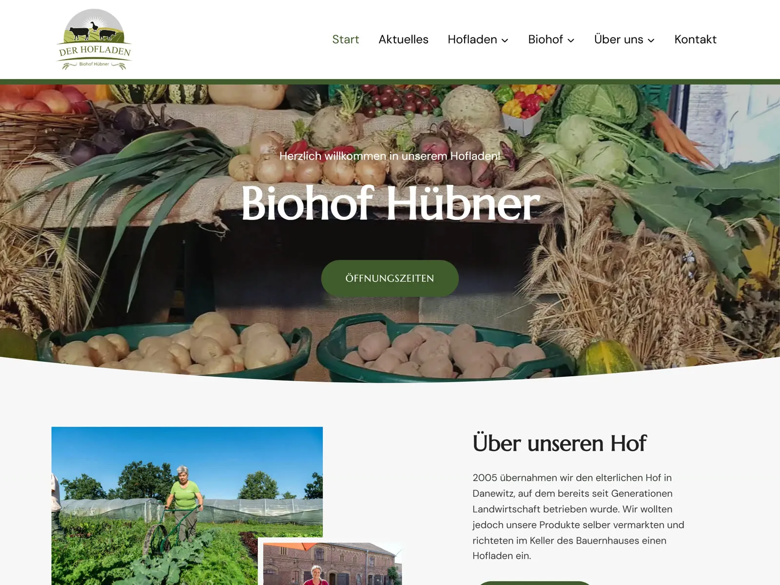 Website-Vorschau Biohof Hübner