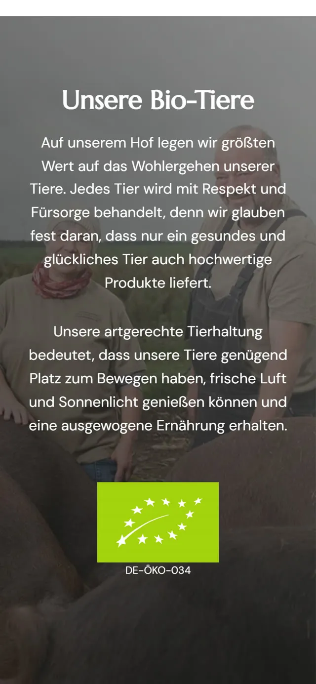 Biohof Hübner, Smartphone-Ansicht