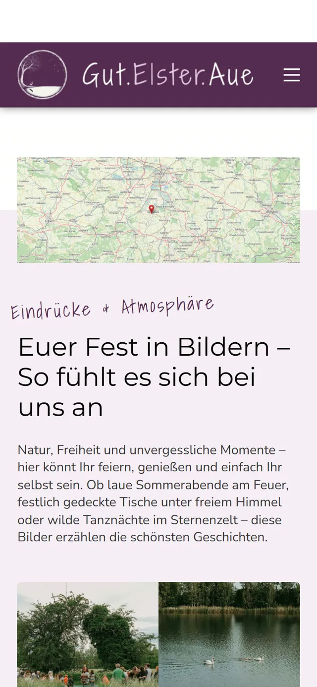 Gut Elsteraue, mobiler Seitenausschnitt