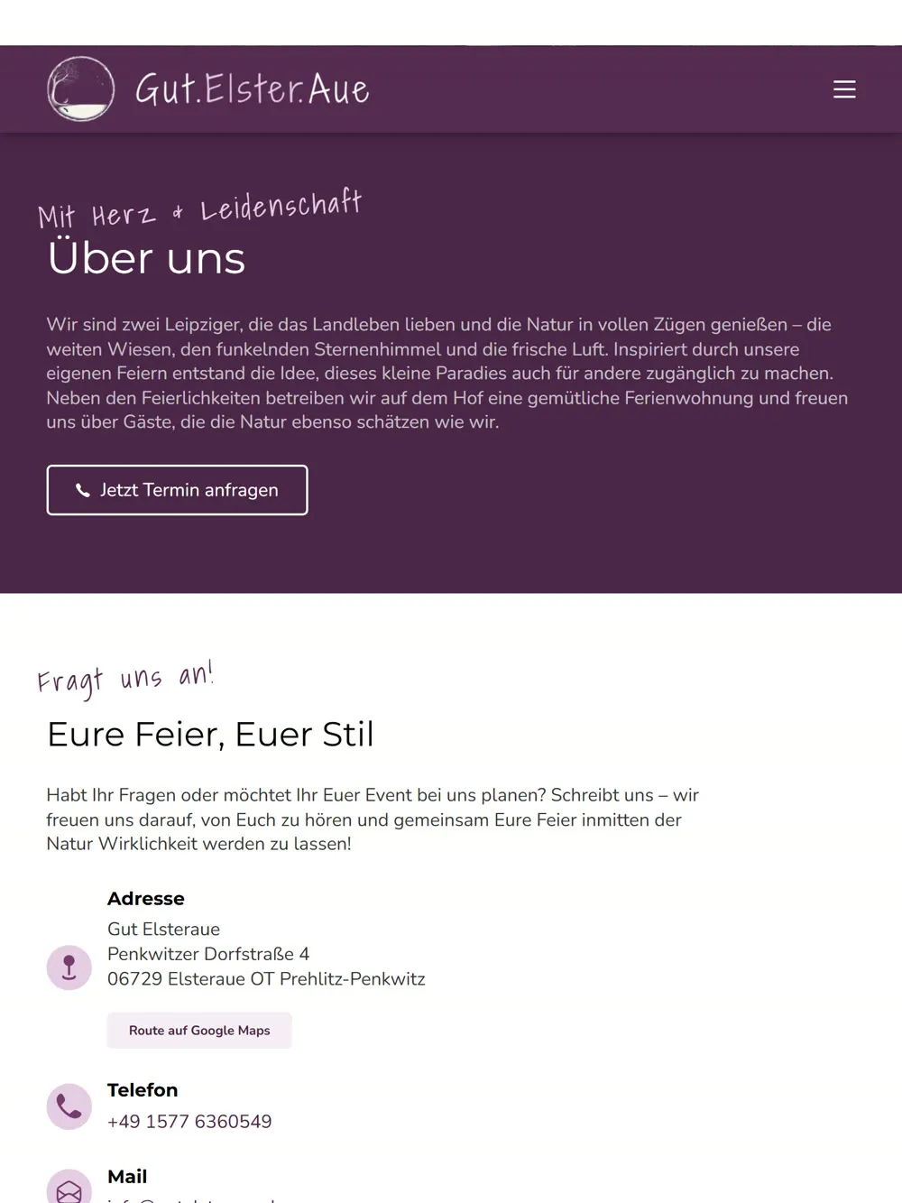 Gut Elsteraue, weiterer Seitenausschnitt (Tablet)