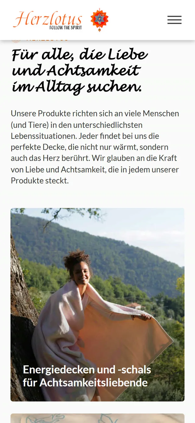 Herzlotus, Smartphone-Ansicht