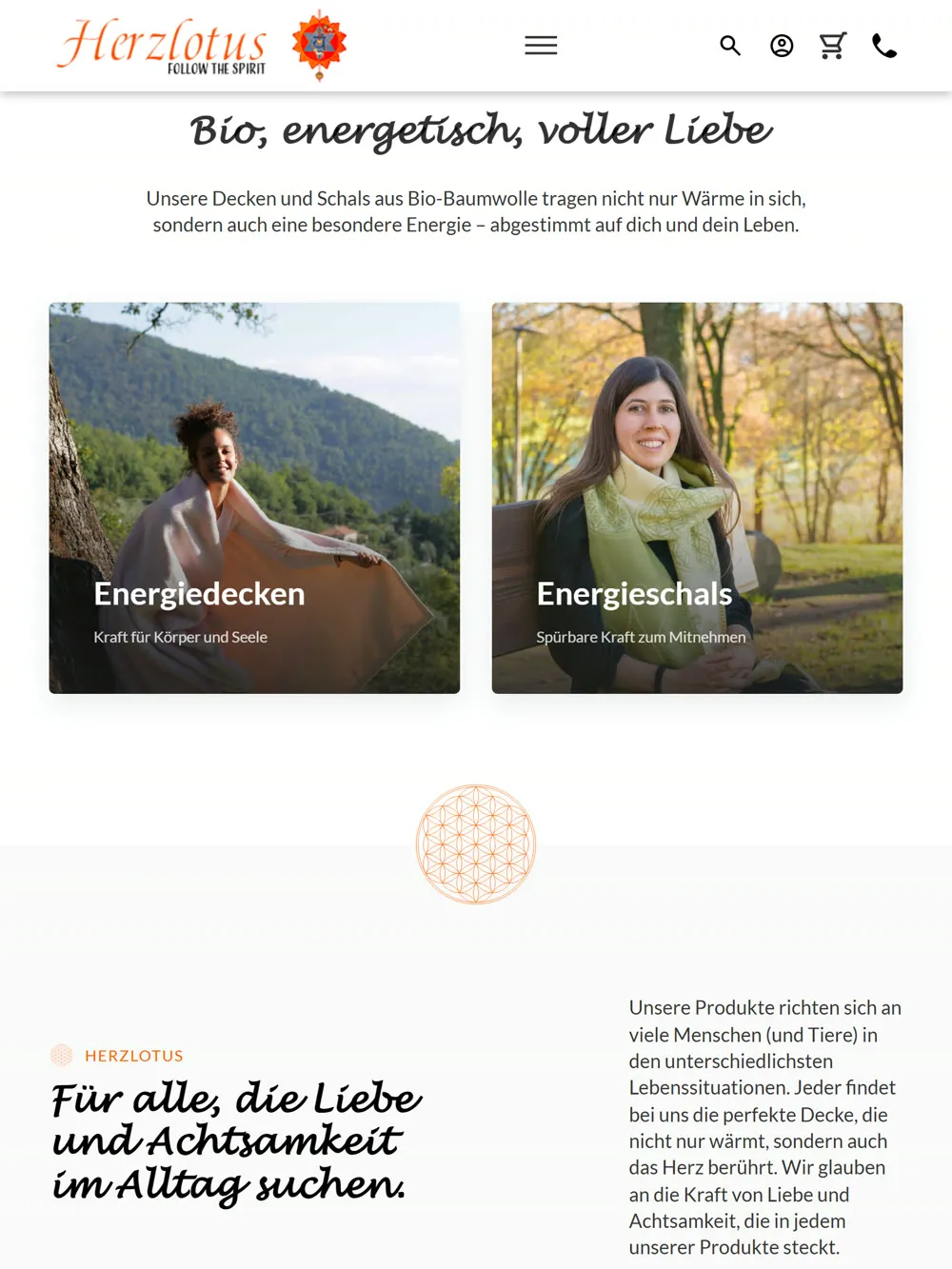 Herzlotus, Tablet-Ansicht
