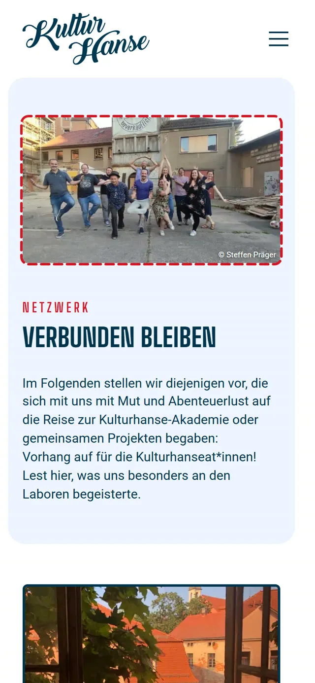 Kulturhanse, mobiler Seitenausschnitt