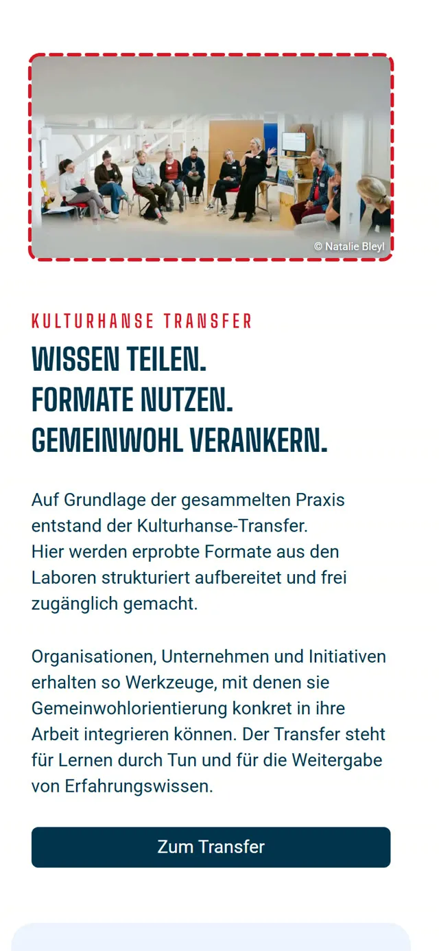 Kulturhanse, Smartphone-Ansicht