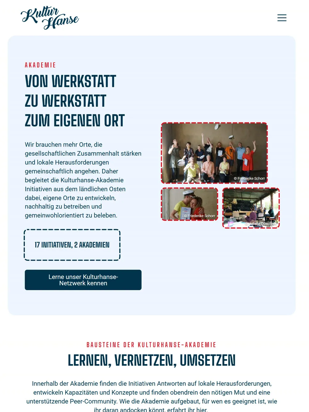 Kulturhanse, weiterer Seitenausschnitt (Tablet)