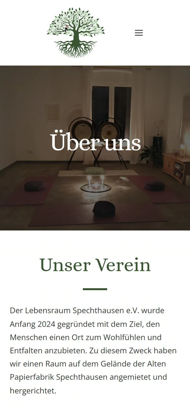 Lebensraum Spechthausen, mobiler Seitenausschnitt