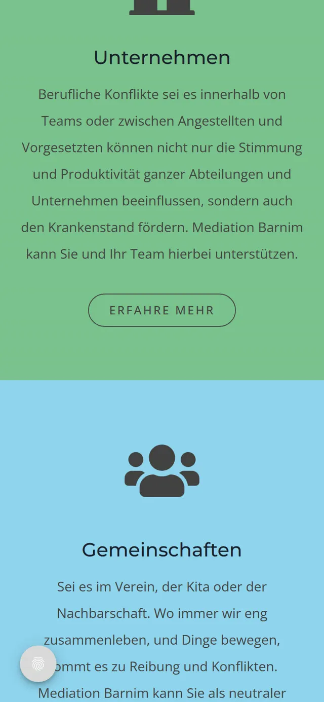 Mediation Barnim, Smartphone-Ansicht