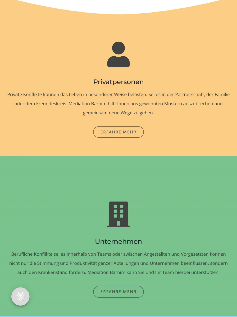 Mediation Barnim, Tablet-Ansicht