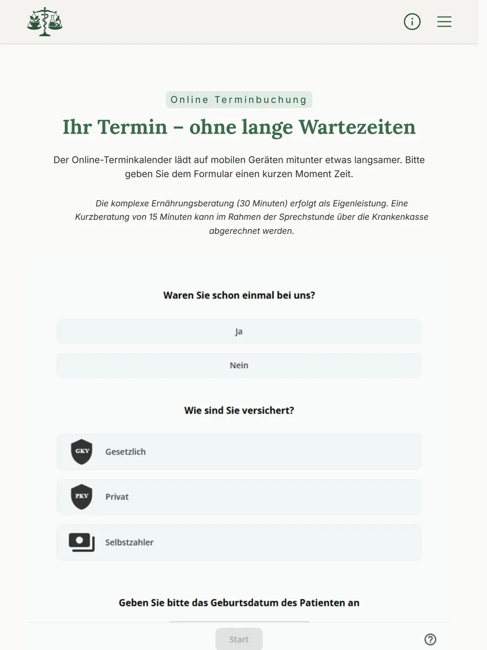 Praxis Dr. med. Anke Moll, weiterer Seitenausschnitt (Tablet)