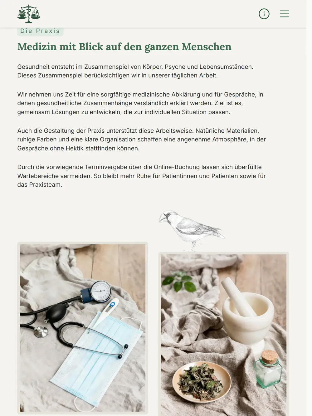 Praxis Dr. med. Anke Moll, Tablet-Ansicht