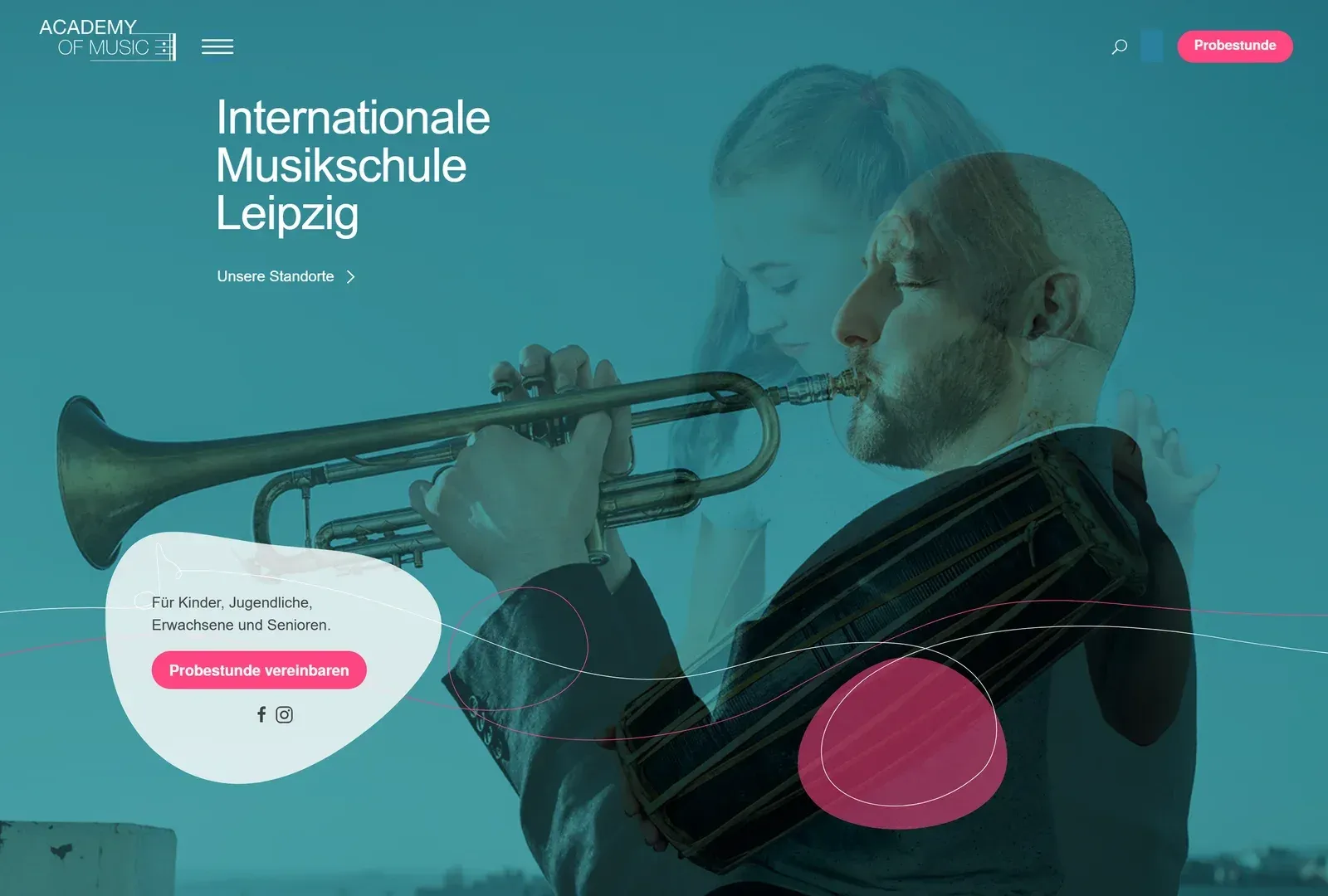 Website der Academy of Music Leipzig, betreut von Apollo
