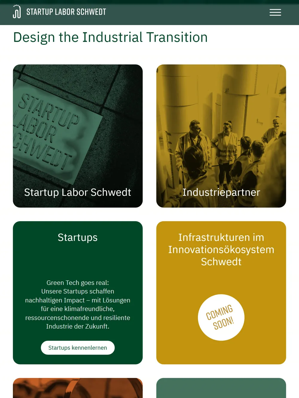 Startup Labor Schwedt, Tablet-Ansicht